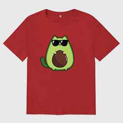 Футболка оверсайз мужская Avo cat o в очках, цвет: красный