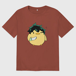 Футболка оверсайз мужская Опасный Мидория My Hero Academia, цвет: кирпичный