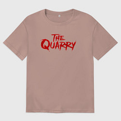 Футболка оверсайз мужская The Quarry logo, цвет: пыльно-розовый