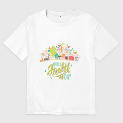 Футболка оверсайз мужская WORLD HEALTH DAY, цвет: белый