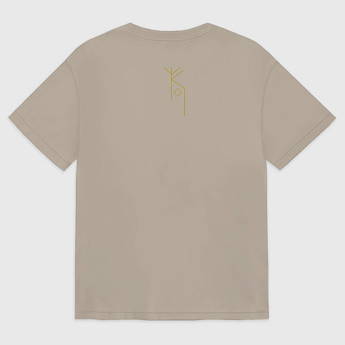 Мужская футболка оверсайз Руническая вязь - Защита / Миндальный – фото 2