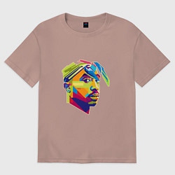 Футболка оверсайз мужская 2PAC Style, цвет: пыльно-розовый