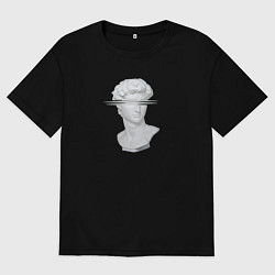 Футболка оверсайз мужская Белая скульптура Давида, цвет: черный