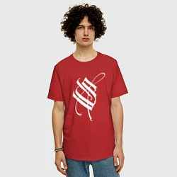 Футболка оверсайз мужская Stigmata эмблема, цвет: красный — фото 2