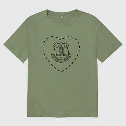 Футболка оверсайз мужская Лого Everton в сердечке, цвет: авокадо