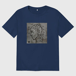 Футболка оверсайз мужская KIZARU FIRST DAY OUT, цвет: тёмно-синий