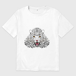 Футболка оверсайз мужская WILD JAGUAR, цвет: белый