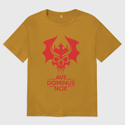 Футболка оверсайз мужская Ave Dominus Nox клич повелителей ночи, цвет: горчичный