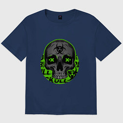 Футболка оверсайз мужская SKULL TOXIC, цвет: тёмно-синий
