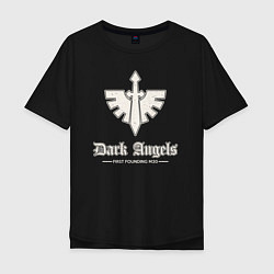 Футболка оверсайз мужская Темные ангелы лого винтаж, цвет: черный