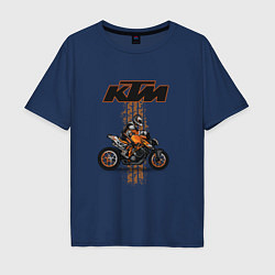 Футболка оверсайз мужская KTM Moto theme, цвет: тёмно-синий