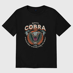 Футболка оверсайз мужская Кобра Кай - логотип с Коброй Cobra Kai Logo, цвет: черный