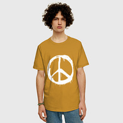Футболка оверсайз мужская Pacific symbol white, цвет: горчичный — фото 2