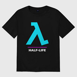 Футболка оверсайз мужская Символ Half-Life в неоновых цветах, цвет: черный