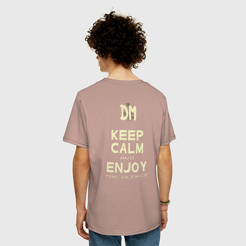 Мужская футболка оверсайз Keep Calm and Enjoy the Silence - Depeche Mode / Пыльно-розовый – фото 4