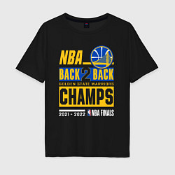 Футболка оверсайз мужская GOLDEN STATE WARRIORS NBA CHAMPION, цвет: черный