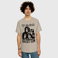 Футболка оверсайз мужская Led Zeppelin Black, цвет: миндальный — фото 2