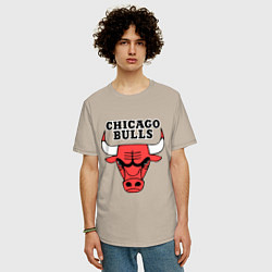 Футболка оверсайз мужская Chicago Bulls, цвет: миндальный — фото 2