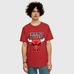 Футболка оверсайз мужская Chicago Bulls, цвет: красный — фото 2