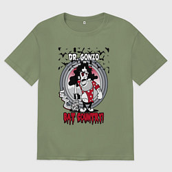 Футболка оверсайз мужская Dr Gonzo in bat country, цвет: авокадо