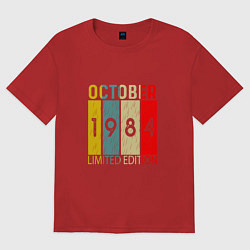 Футболка оверсайз мужская 1984 - Октябрь, цвет: красный