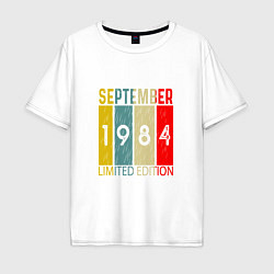 Футболка оверсайз мужская 1984 - Сентябрь, цвет: белый