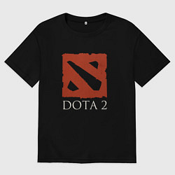Футболка оверсайз мужская Логотип игры Дота 2, цвет: черный