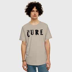 Футболка оверсайз мужская The Cure лого, цвет: миндальный — фото 2
