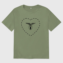 Футболка оверсайз мужская Лого Lazio в сердечке, цвет: авокадо