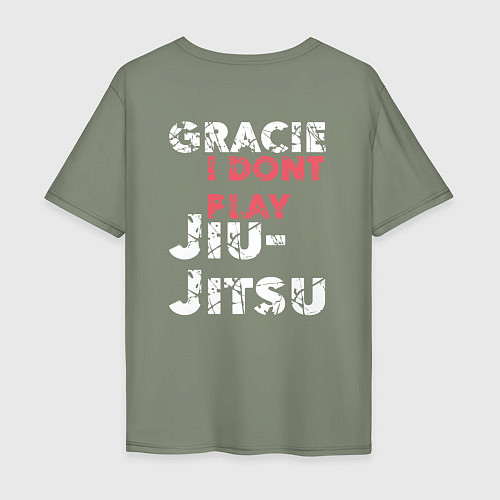 Мужская футболка оверсайз Jiu Jitsu I Dont Play WT / Авокадо – фото 2