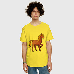 Футболка оверсайз мужская Конь бьет копытом, цвет: желтый — фото 2