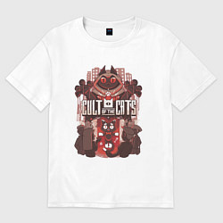 Футболка оверсайз мужская Cult Of The Cats, цвет: белый