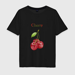 Футболка оверсайз мужская Cherry вишня, цвет: черный