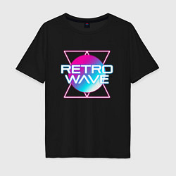 Футболка оверсайз мужская Retrowave Neon, цвет: черный