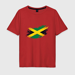 Футболка оверсайз мужская Jamaica Flag, цвет: красный