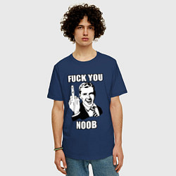 Футболка оверсайз мужская Иди на, нуб - Посылание неумелого игрока, цвет: тёмно-синий — фото 2