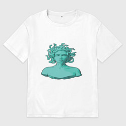Футболка оверсайз мужская Девушка со змеями, цвет: белый