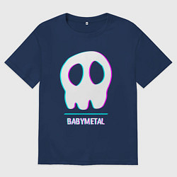 Футболка оверсайз мужская Babymetal glitch rock, цвет: тёмно-синий