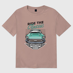 Футболка оверсайз мужская Ride the classic, цвет: пыльно-розовый