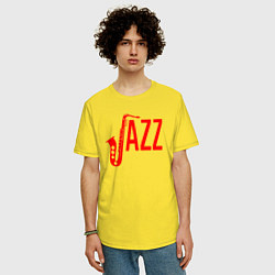 Футболка оверсайз мужская Jazz - труба, цвет: желтый — фото 2