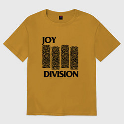 Футболка оверсайз мужская Joy Division - rock, цвет: горчичный