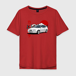 Футболка оверсайз мужская Toyota Corolla JDM Retro Style, цвет: красный