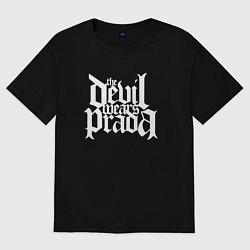 Футболка оверсайз мужская The Devil wears prada logo art, цвет: черный