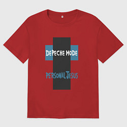 Футболка оверсайз мужская Depeche Mode - Personal Jesus, цвет: красный