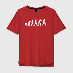 Футболка оверсайз мужская Эволюция в боксера, цвет: красный