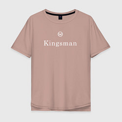 Футболка оверсайз мужская Kingsman - логотип, цвет: пыльно-розовый