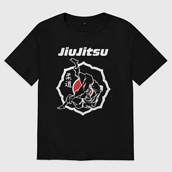Футболка оверсайз мужская Jiu-jitsu throw, цвет: черный