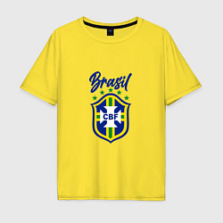 Футболка оверсайз мужская Brasil Football, цвет: желтый