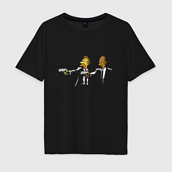 Футболка оверсайз мужская Pulp Simpsons - remake - Tarantino, цвет: черный