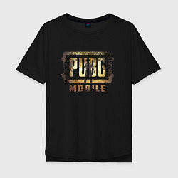 Футболка оверсайз мужская PUBG Mobile - gold theme, цвет: черный